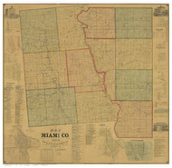 Miami County Ohio 1858 - Old Map Reprint