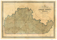 Amelia County Virginia 1850 - Old Map Reprint
