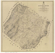 Augusta County Virginia 1875 - Old Map Reprint