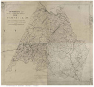 Map of Bedford County Virginia c1864 24x28 