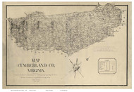 Cumberland County Virginia 1864 - Old Map Reprint