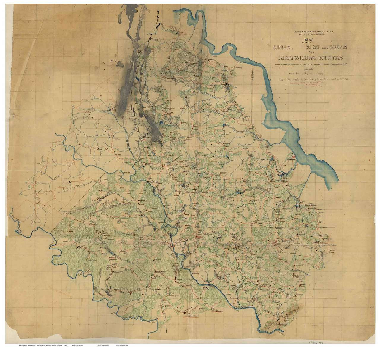 Essex & part of King, Queen, and King William County Virginia 1863