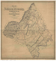 Nelson County Virginia 1866 - Old Map Reprint