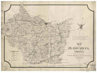 Prince Edward County Virginia 1864 - Old Map Reprint