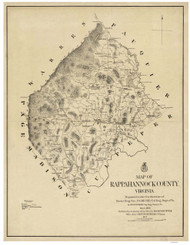 Rappahannock County Virginia 1875 - Old Map Reprint