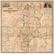 Caledonia County Vermont 1858 - Old Map Reprint