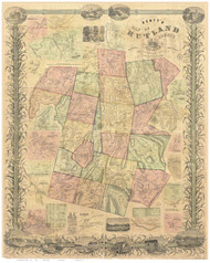 Rutland County Vermont 1854 - Old Map Reprint
