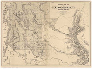 King County Washington 1888 - Old Map Reprint
