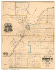 Brown County Wisconsin 1870 - Old Map Reprint