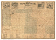 Eau Claire County Wisconsin 1878 - Old Map Reprint