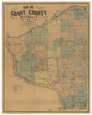 Grant County Wisconsin 1857 - Old Map Reprint