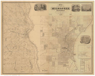 Milwaukee County Wisconsin 1858 - Old Map Reprint