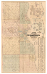 Milwaukee County Wisconsin 1893 - Old Map Reprint