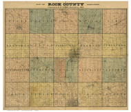 Rock County Wisconsin 1900 - Old Map Reprint