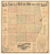 Sheboygan County Wisconsin 1862 - Old Map Reprint