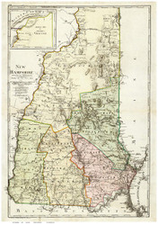 New Hampshire 1796 Sotzman - Old State Map Reprint