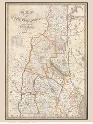 New Hampshire 1861 Robinson - Old State Map Reprint