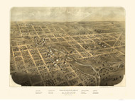 Albion, Michigan 1868 Bird's Eye View