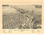 Benton Harbor, Michigan 1889 Bird's Eye View