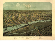 East Saginaw, Michigan 1867 Bird's Eye View