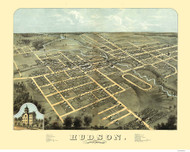 Hudson, Michigan 1868 Bird's Eye View