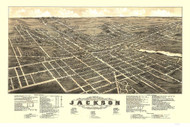 Jackson, Michigan 1881 Bird's Eye View