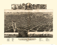 Kalamazoo, Michigan 1883 Bird's Eye View