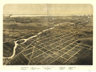 Monroe, Michigan 1866 Bird's Eye View