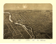 Niles, Michigan 1868 Bird's Eye View