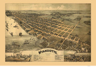 Wyandotte, Michigan 1896 Bird's Eye View