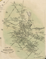 Morristown - Morris , New Jersey 1853 Old Town Map Custom Print - Morris Co.
