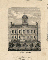 Morristown Court House - Morris, New Jersey 1853 Old Town Map Custom Print - Morris Co.