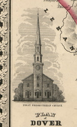 Presbyterian Church - Morris Co, New Jersey 1853 Old Town Map Custom Print - Morris Co.