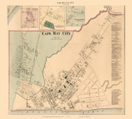 Cape May City - Lower Township, New Jersey 1872 Old Town Map Custom Print - Cape May Co.