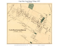 Cape May Court House Village - Middle Township, New Jersey 1872 Old Town Map Custom Print - Cape May Co.