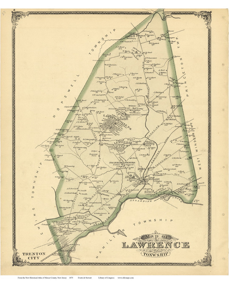 lawrence township, mercer county, new jersey population
