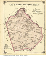 West Windsor Township, Dutch Neck and Edinburg Villages, New Jersey 1875 Old Town Map Reprint - Mercer Co.
