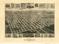 Fitzgerald, Georgia 1908 Bird's Eye View - Old Map Reprint