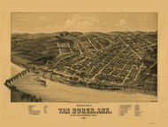 Van Buren, Arkansas 1888 Bird's Eye View
