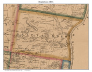 Brattleboro, Vermont 1856 Old Town Map Custom Print - Windham Co.