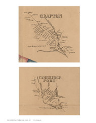 Grafton and Cambridge Port Villages, Vermont 1856 Old Town Map Custom Print - Windham Co.