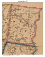 Rockingham, Vermont 1856 Old Town Map Custom Print - Windham Co.