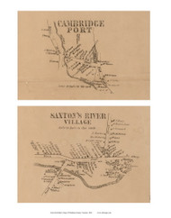 Saxton's River and Cambridge Port Villages, Vermont 1856 Old Town Map Custom Print - Windham Co.