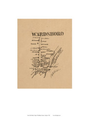 Wardsboro Village, Vermont 1856 Old Town Map Custom Print - Windham Co.