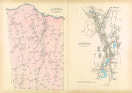 Monson, Massachusetts 1912 Old Town Map Reprint - Hampden Co.