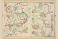 Towns of Halifax & Plympton; Halifax, Plympton & Pembroke Villages, Massachusetts 1903 Old Town Map Reprint - Plymouth Co.