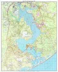 New River and Camp Lejune 1997 - Custom USGS Old Topo Map - North Carolina