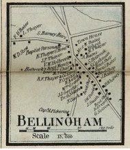 Bellingham Village, Massachusetts 1858 Old Town Map Custom Print - Norfolk Co.