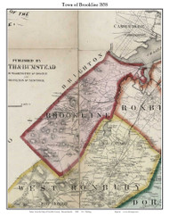 Brookline, Massachusetts 1858 Old Town Map Custom Print - Norfolk Co.