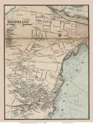 Brookline Village, Massachusetts 1858 Old Town Map Custom Print - Norfolk Co.